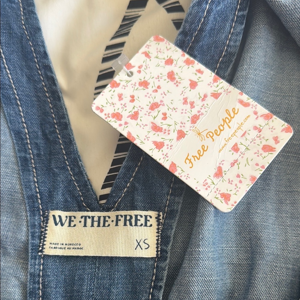 NWT - Free People Clara Long Sleeve Denim Jumpsuit